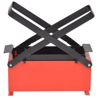vidaXL Paper Log Briquette Maker Steel 34x14x14 cm Black and Red