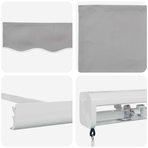 vidaXL Retractable Awning Light Grey 300 x 250 cm Fabric and Metal