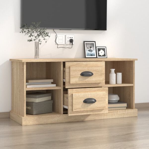 vidaXL TV Cabinet Sonoma Oak 99.5x35.5x48 cm Engineered Wood