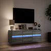 vidaXL TV Wall Cabinet with LED Lights Grey Sonoma 130x31x45 cm