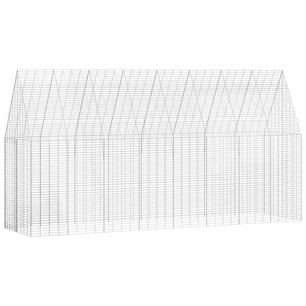 vidaXL Rabbit Cage Silver 400 x 100 x 210 cm Galvanised Steel