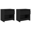 vidaXL Bedside Cabinet 2 pcs Black Oak 40 x 30 x 39 cm Engineered Wood
