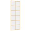vidaXL Sliding Door Gold 76x205 cm Clear ESG Glass and Aluminium