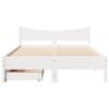 vidaXL Bed Frame with Drawers White 135x190 cm Double Solid Wood Pine