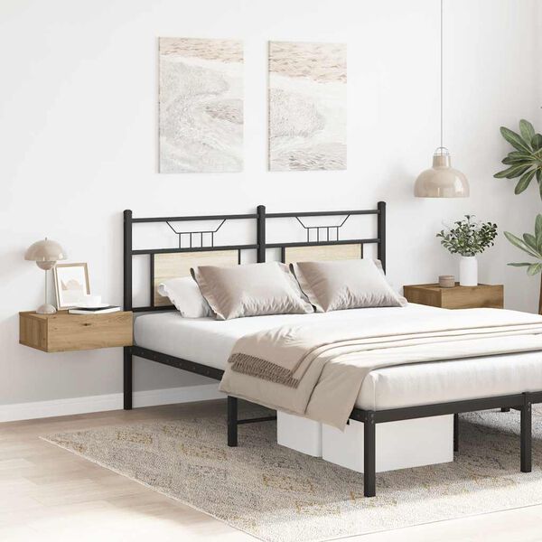 vidaXL Floating Nightstands 2 pcs Artisan Oak 40x32x15 cm Engineered Wood