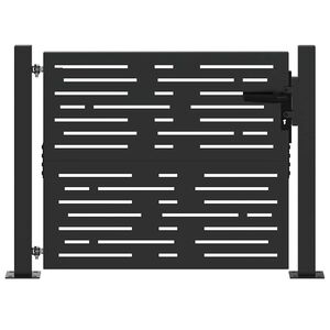 vidaXL Garden Gate with Lock Black 110 x 105 cm Powder-Coated Steel