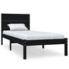 vidaXL Bed Frame | Black | Solid pine wood | Small Single | Durable | Bed Frame