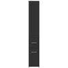 vidaXL Narrow Bathroom Cupboard with Wheels Black Engineered Wood