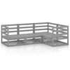 vidaXL 4 Piece Garden Lounge Set Grey Solid Wood Pine
