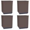 vidaXL Planters 4 pcs Brown 30x30x37 cm Polypropylene