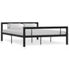 vidaXL Bed Frame | Black and White | Metal | 140x200 cm | Sturdy Frame