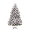 vidaXL Artificial Christmas Tree Green and White 210 cm PVC and Metal