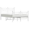 vidaXL Metal Bed Frame without Mattress with Footboard White 120x190cm