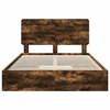 vidaXL Storage Bed with Drawer Smoked Oak 160 x 200 cm Engineered Wood