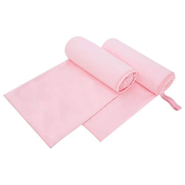 vidaXL Sports Towels 2 pcs Pink 200 x 100 cm Polyester and polyamide