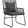 vidaXL Garden Dining Set 3 pcs Black and Anthracite Poly rattan, steel