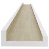 vidaXL Wall Shelves 2 pcs White and Sonoma Oak 115x9x3 cm