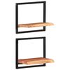 vidaXL Wall Shelves 2 pcs 40x24x35 cm Solid Wood Acacia and Steel