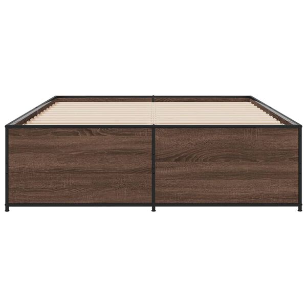vidaXL Bed Frame without Mattress Brown Oak 140x190 cm