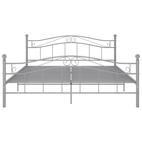 vidaXL Bed Frame without Mattress Grey Metal 200x200 cm