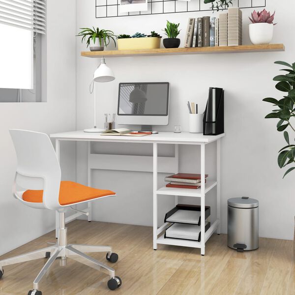 vidaXL Computer Desk White 105x50x72 cm MDF and Metal