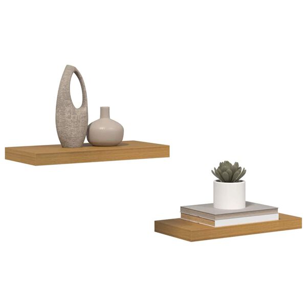 vidaXL Wall Shelf 2 pcs Beige 50 x 23 x 4 cm Engineered Wood