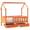vidaXL Kids Bed Frame with Drawers without Mattress 70x140 cm Solid Wood