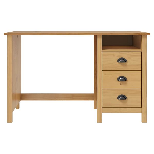vidaXL Desk Hill with 3 Drawers 120x50x74 cm Solid Pine Wood