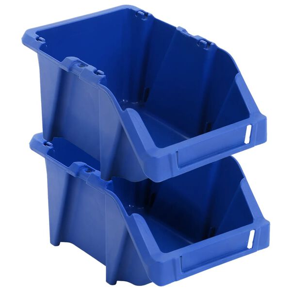 vidaXL 250 pcs Stackable Storage Bins 103x165x76 mm Blue