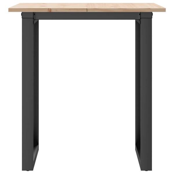 vidaXL Dining Table O-Frame 70x70x75 cm Solid Wood Pine and Steel