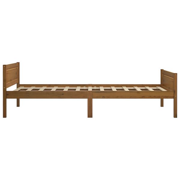 vidaXL Bed Frame without Mattress Solid Pinewood Honey Brown 90x200 cm