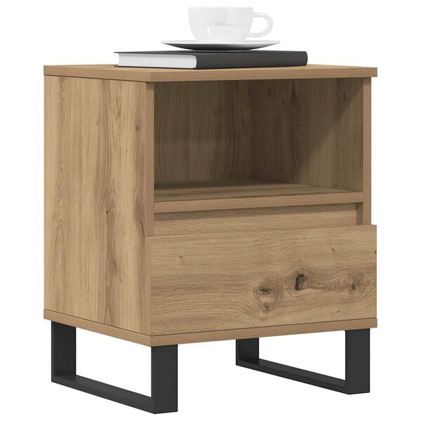 vidaXL Bedside Cabinet Artisan Oak 40x35x50 cm Engineered Wood