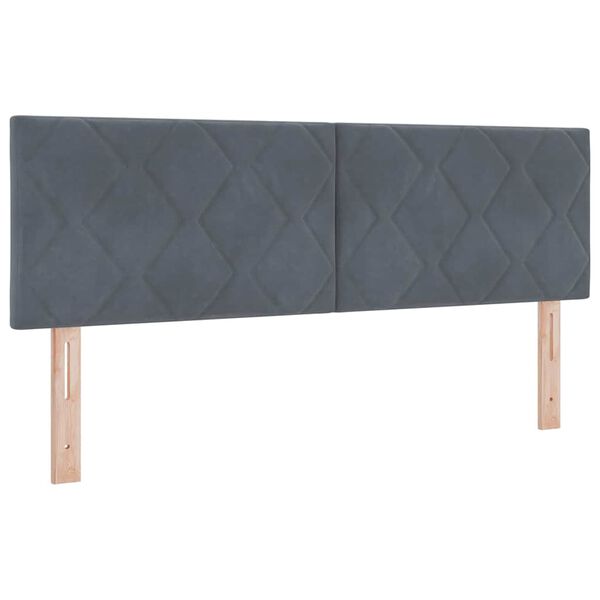 vidaXL LED Headboard with LED Strip Lights Dark grey 144 cm Velvet