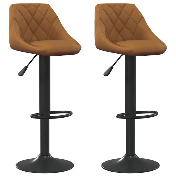 vidaXL Bar Stools 2 pcs Brown Velvet