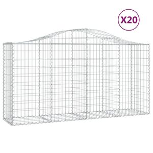 vidaXL Arched Gabion Baskets 20 pcs 200x50x100/120 cm Galvanised Iron