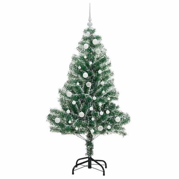 vidaXL Artificial Christmas Tree Snow Flocked with LED Light 150 cm