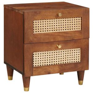 vidaXL Bedside Cabinet Brown 40 x 33.5 x 46 cm Solid Acacia wood