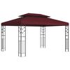 vidaXL Gazebo 3.97 x 2.96 x 2.68 m Wine Red Polyester and Steel