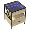 vidaXL Bedside Table with Infinity LED Sonoma Oak 40x40x51 cm