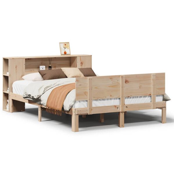 vidaXL Bookcase Bed without Mattress 140x190cm Solid Wood Pine