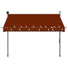 vidaXL Manual Retractable Awning with LED 250 cm Orange and Brown