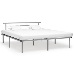 vidaXL Bed Frame without Mattress Grey Metal 200x200cm