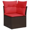 vidaXL Garden Sofa with Cushion Brown 62 x 62 x 69 cm Poly Rattan