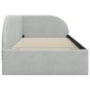 vidaXL Corner Bed Frame Light Grey 80 cm x 200 cm Velvet