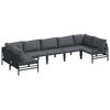 vidaXL Garden Sofa Set with Cushion 7 pcs Black Steel
