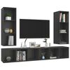 vidaXL Wall-mounted TV Cabinets 4 pcs Grey Engineered Wood