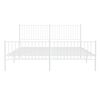 vidaXL Metal Bed Frame without Mattress with Footboard White 200x200cm