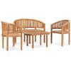 vidaXL 4 Piece Banana Garden Lounge Set Solid Teak Wood