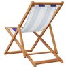 vidaXL Folding Beach Chairs 2 pcs Blue and White Fabric and Solid Wood