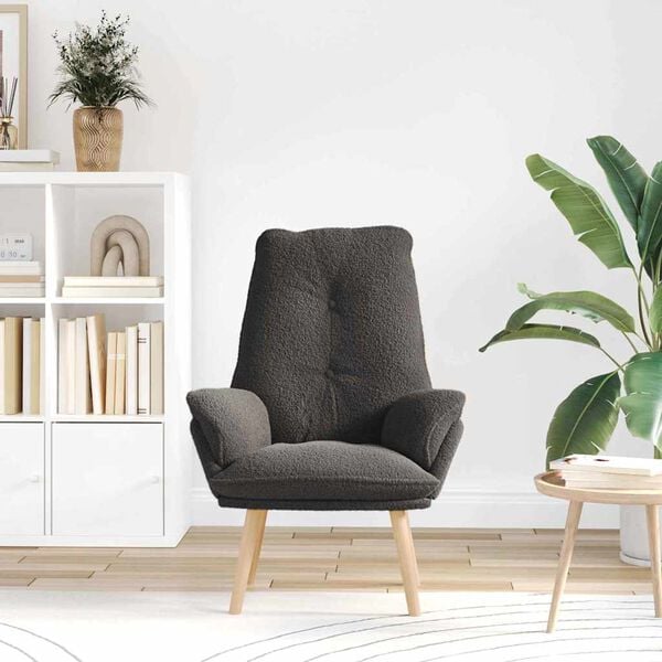 vidaXL Armchair Dark Grey 69 x 74 x 93 cm Sherpa Fabric